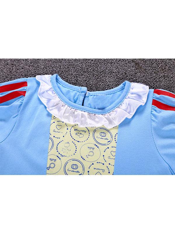 Short Sleeve Colorful Holiday Wear Tulle Bowknot Cotton Princess Dress - dianjiang-