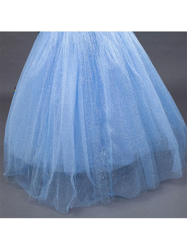 Solid Color Beaded Fluffy Butterfly Decorated Girls Princess Dress - dianjiang-