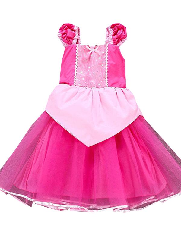 Cute Floral Print Holiday Wear Tulle Cotton Lining 3 Layers Princess Party Dress - dianjiang-