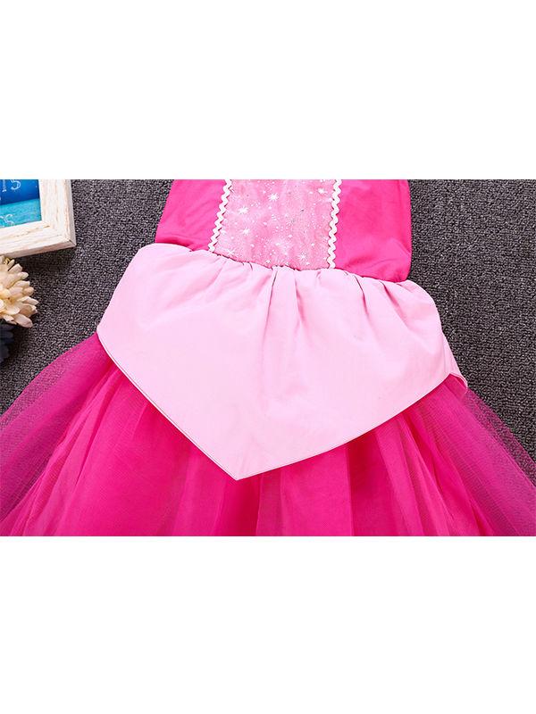 Cute Floral Print Holiday Wear Tulle Cotton Lining 3 Layers Princess Party Dress - dianjiang-