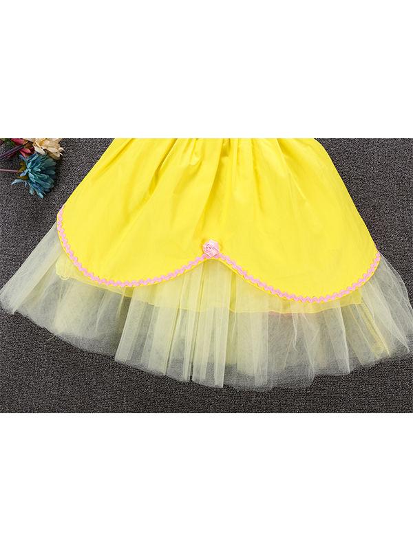 Sleeveless Bowknot Tulle Cotton Lining 5-Layer Baby Girls Princess Dress - dianjiang-