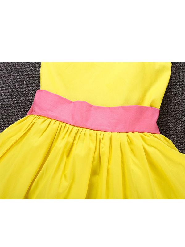 Sleeveless Bowknot Tulle Cotton Lining 5-Layer Baby Girls Princess Dress - dianjiang-