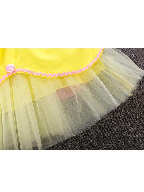 Sleeveless Bowknot Tulle Cotton Lining 5-Layer Baby Girls Princess Dress - dianjiang-