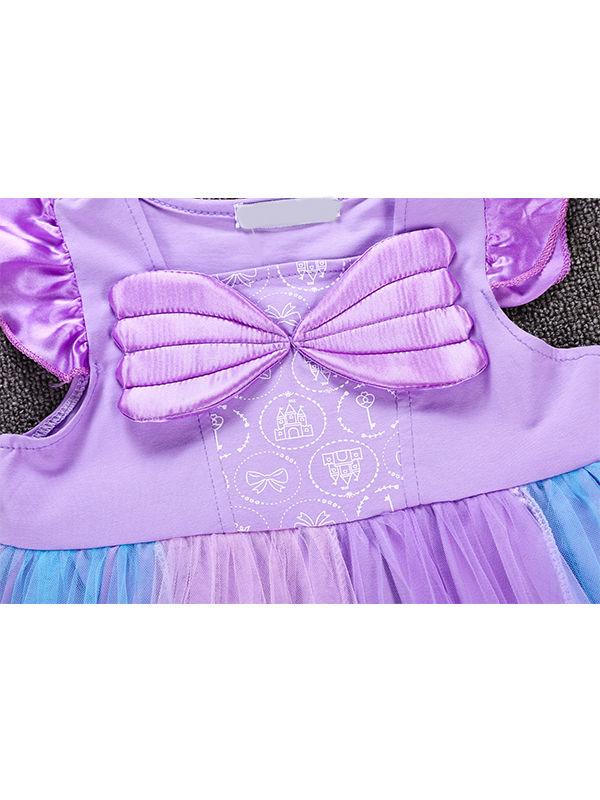 Cap Sleeves Wings Colorful Party Wear Tulle Cotton Baby Girls Princess Party Dress - dianjiang-