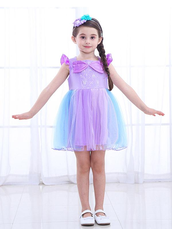 Cap Sleeves Wings Colorful Party Wear Tulle Cotton Baby Girls Princess Party Dress - dianjiang-