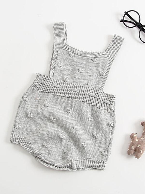 Bubble Balls Sleeveless Bodysuit Knitted Baby Suspender chrochet Romper - dianjiang-