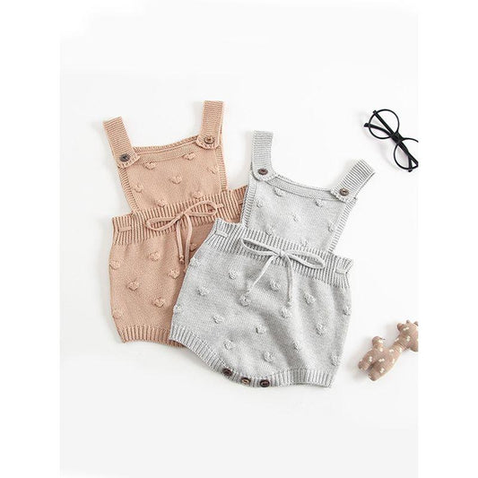 Bubble Balls Sleeveless Bodysuit Knitted Baby Suspender chrochet Romper - dianjiang-