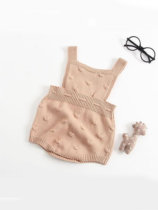 Bubble Balls Sleeveless Bodysuit Knitted Baby Suspender chrochet Romper - dianjiang-