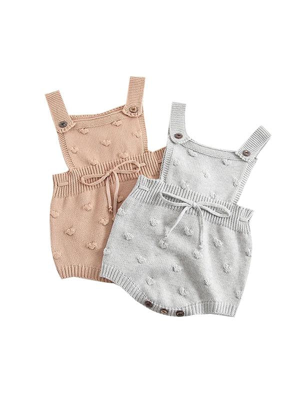 Bubble Balls Sleeveless Bodysuit Knitted Baby Suspender chrochet Romper - dianjiang-