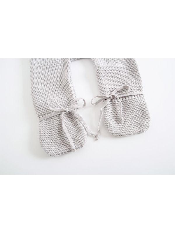 Double-breasted Hoodie Baby Knitted Gray Onesie - dianjiang-