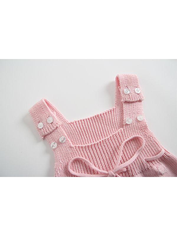 Solid Color Bodysuit Sleeveless Knitted Handcrafted Bubbles Baby Romper - dianjiang-