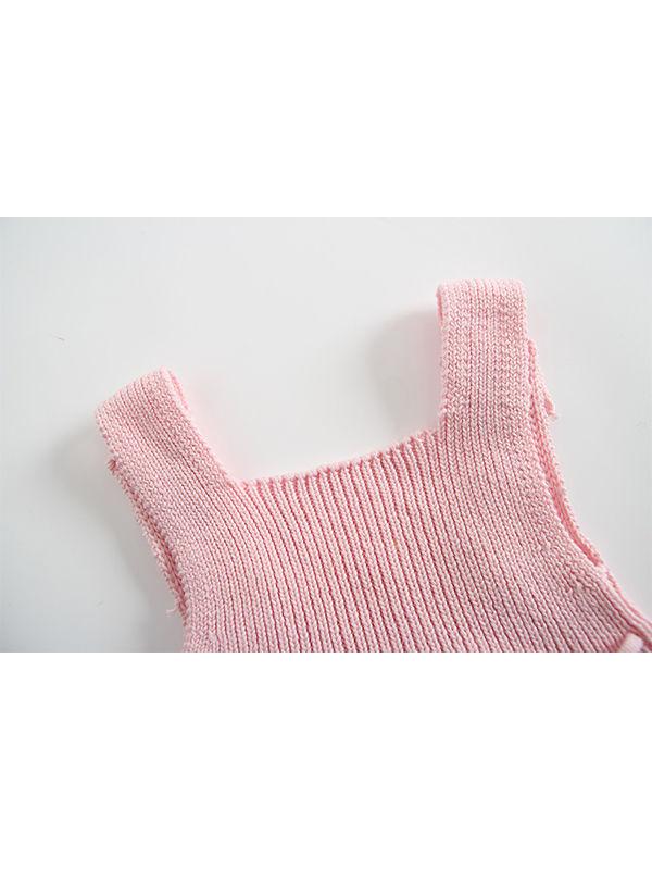 Solid Color Bodysuit Sleeveless Knitted Handcrafted Bubbles Baby Romper - dianjiang-