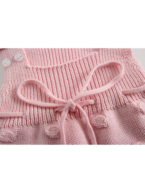 Solid Color Bodysuit Sleeveless Knitted Handcrafted Bubbles Baby Romper - dianjiang-