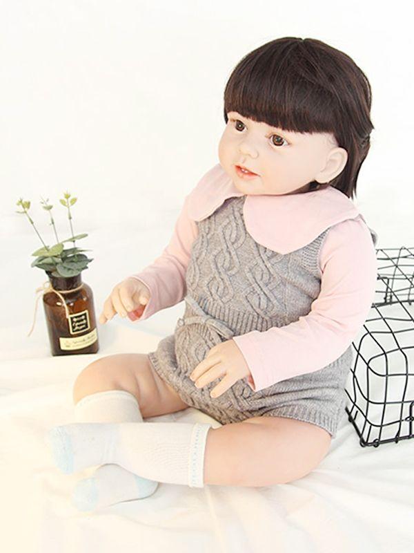 Solid Color Woolen Yarn Baby Onesies Cute Knitted Romper Bodysuit - dianjiang-