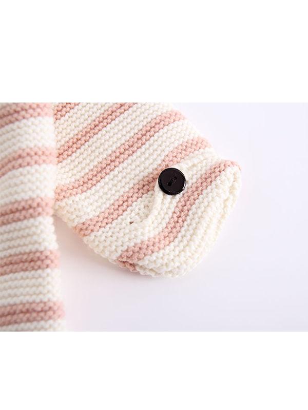 Deer Pattern Black and White Stripes Knitted Newborn Blanket Quilt - dianjiang-