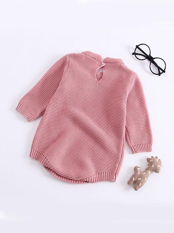 Long Sleeves Baby Girls Romper Knitted Bowknot Onesies - dianjiang-