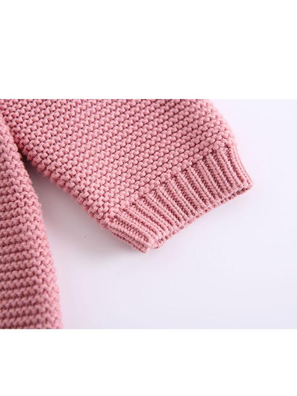 Long Sleeves Baby Girls Romper Knitted Bowknot Onesies - dianjiang-