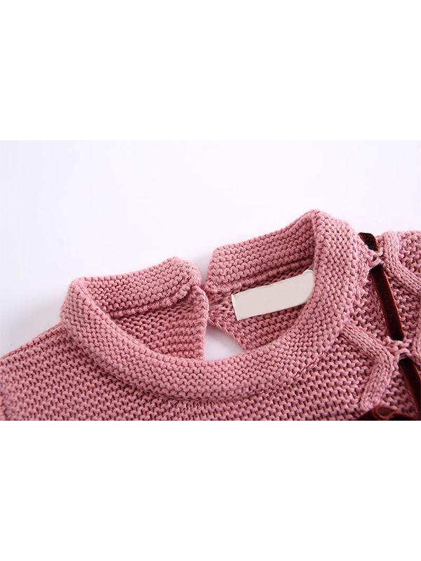 Long Sleeves Baby Girls Romper Knitted Bowknot Onesies - dianjiang-