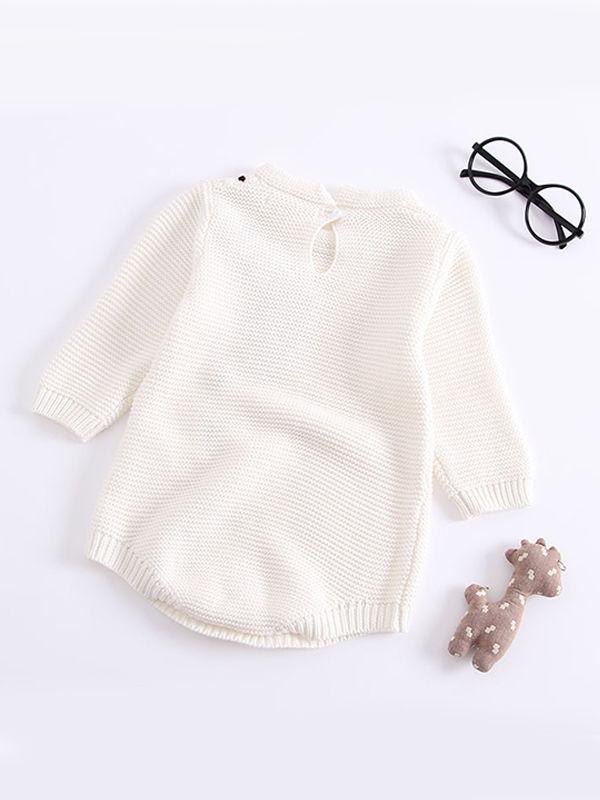 Long Sleeves Baby Girls Romper Knitted Bowknot Onesies - dianjiang-