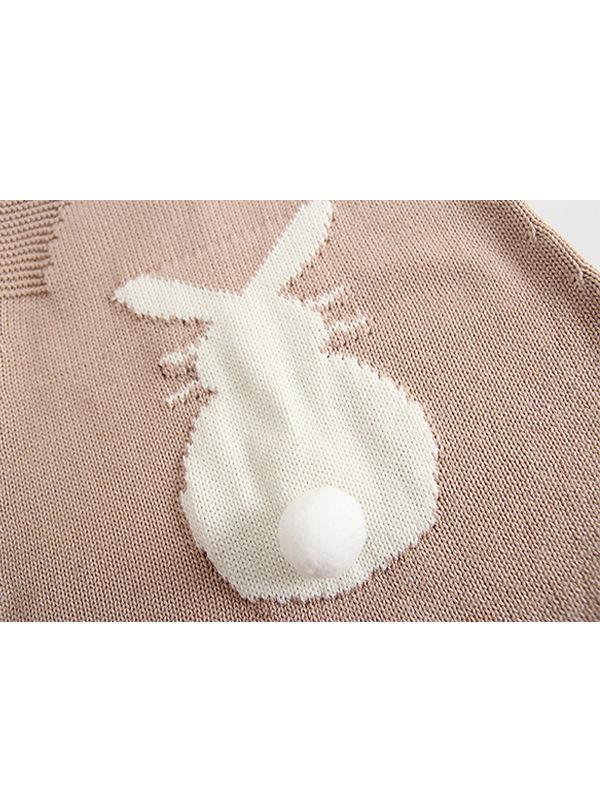 Cute Rabbit Romper Knitted Cotton Baby Suspender Jumpsuit Daily New - dianjiang-