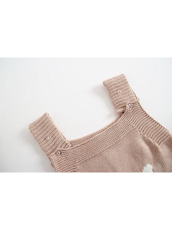 Cute Rabbit Romper Knitted Cotton Baby Suspender Jumpsuit Daily New - dianjiang-