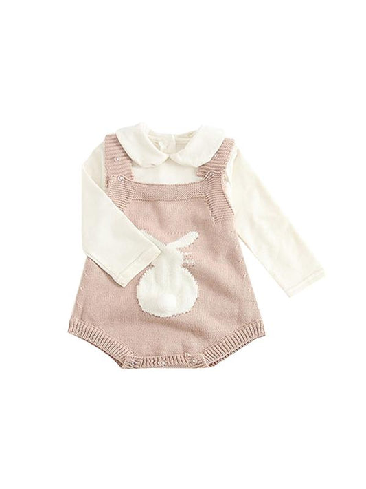 Cute Rabbit Romper Knitted Cotton Baby Suspender Jumpsuit Daily New - dianjiang-