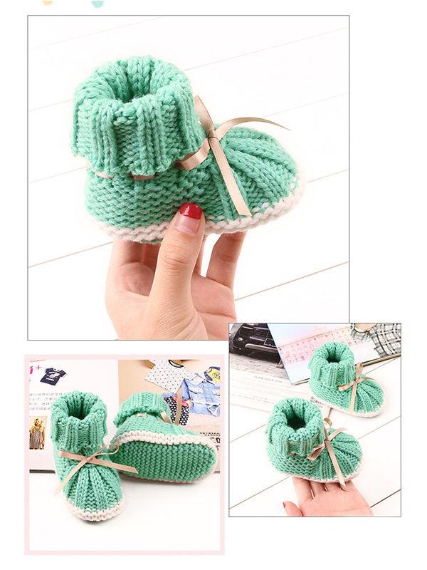 Acrylic Knitted Shoes Thermal Breathable Baby Room Prewalker - dianjiang-