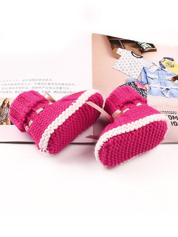 Acrylic Knitted Shoes Thermal Breathable Baby Room Prewalker - dianjiang-