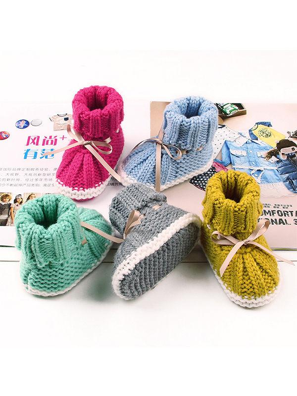 Acrylic Knitted Shoes Thermal Breathable Baby Room Prewalker - dianjiang-