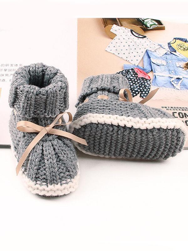 Acrylic Knitted Shoes Thermal Breathable Baby Room Prewalker - dianjiang-