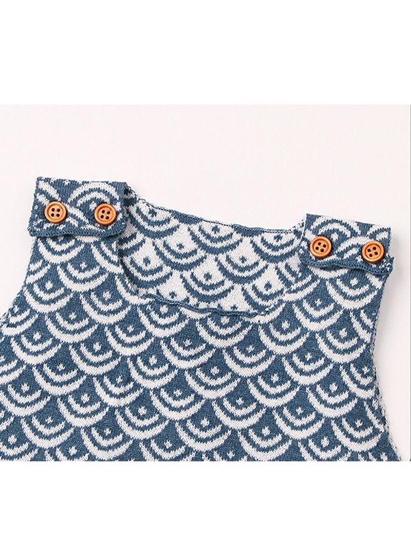 Fish Scales Onesies Knitted Sleeveless Bodysuit - dianjiang-
