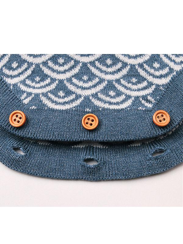Fish Scales Onesies Knitted Sleeveless Bodysuit - dianjiang-