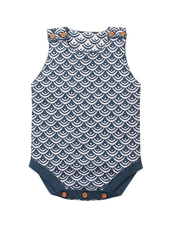 Fish Scales Onesies Knitted Sleeveless Bodysuit - dianjiang-