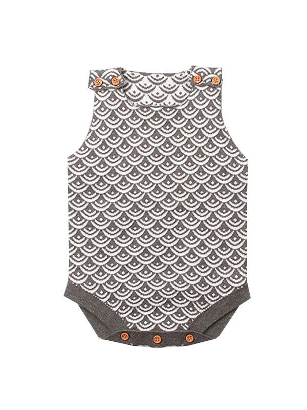 Fish Scales Onesies Knitted Sleeveless Bodysuit - dianjiang-