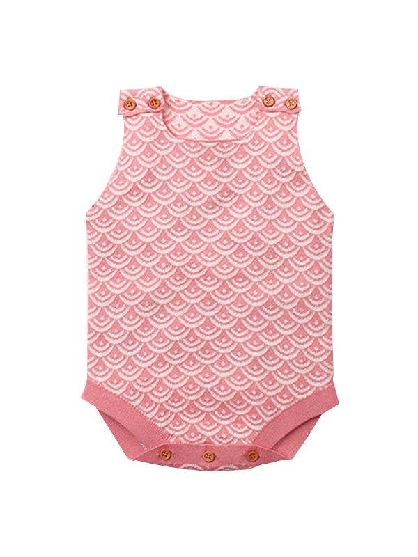 Fish Scales Onesies Knitted Sleeveless Bodysuit - dianjiang-