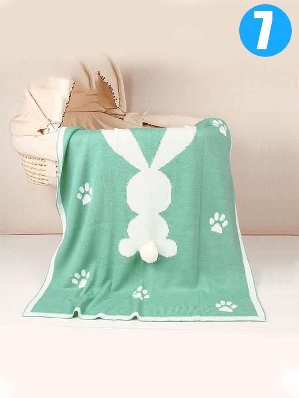 Rabbit Footprints Knitted Acrylic Blanket - dianjiang-