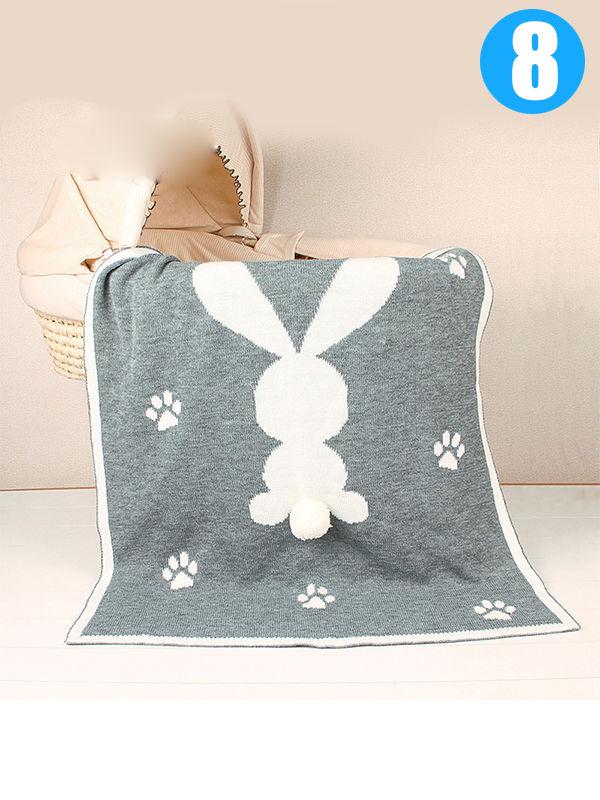 Rabbit Footprints Knitted Acrylic Blanket - dianjiang-