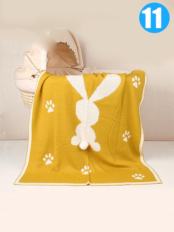 Rabbit Footprints Knitted Acrylic Blanket - dianjiang-