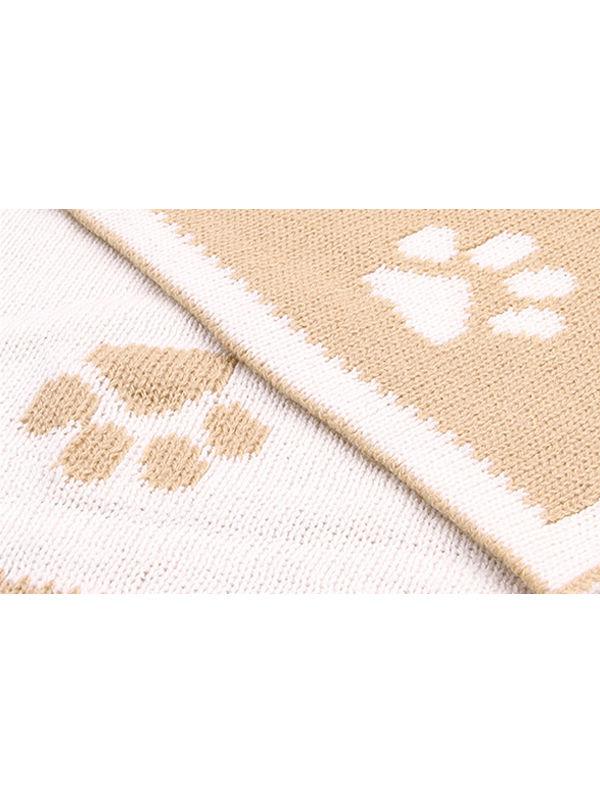 Rabbit Footprints Knitted Acrylic Blanket - dianjiang-