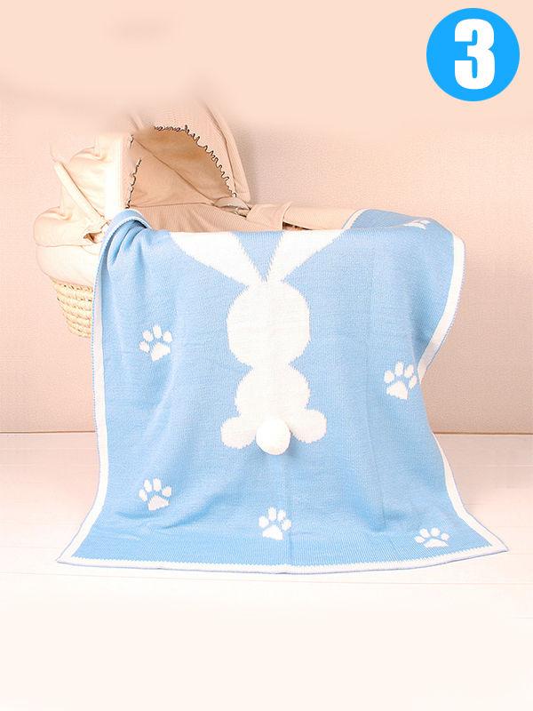 Rabbit Footprints Knitted Acrylic Blanket - dianjiang-