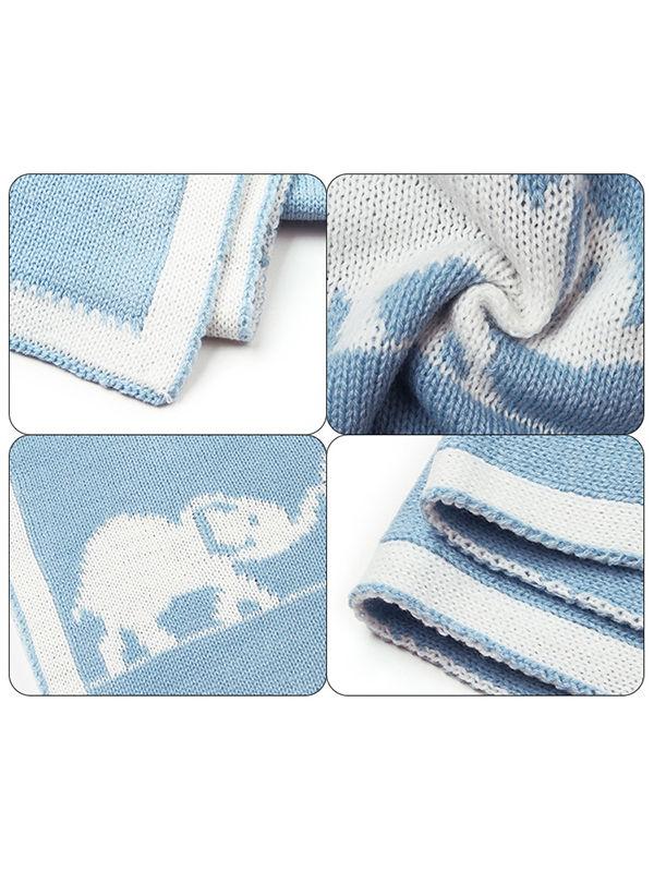 Elephants Knitted Acrylic Blankets - dianjiang-