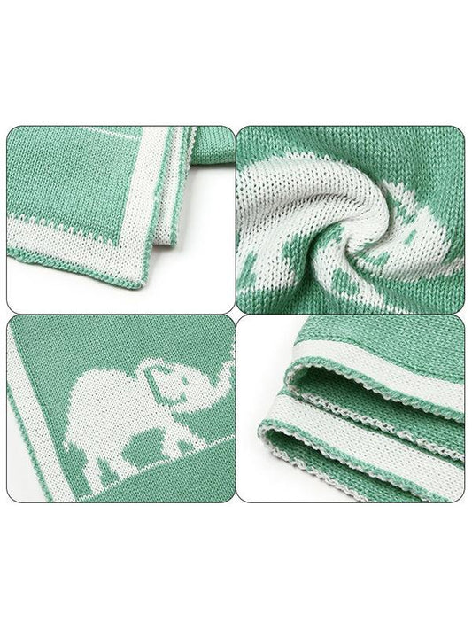 Elephants Knitted Acrylic Blankets - dianjiang-