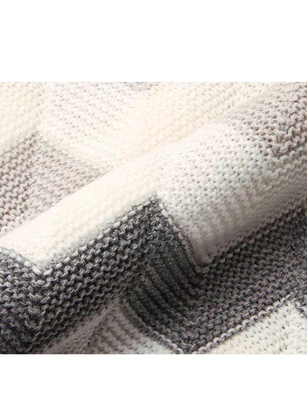 Rhombus Plaids Warp Knitted Acrylic Blanket - dianjiang-