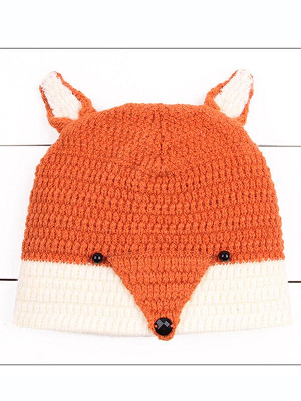 2-piece Cute Fox Pattern Knitted Baby Set Hat + Shorts - dianjiang-