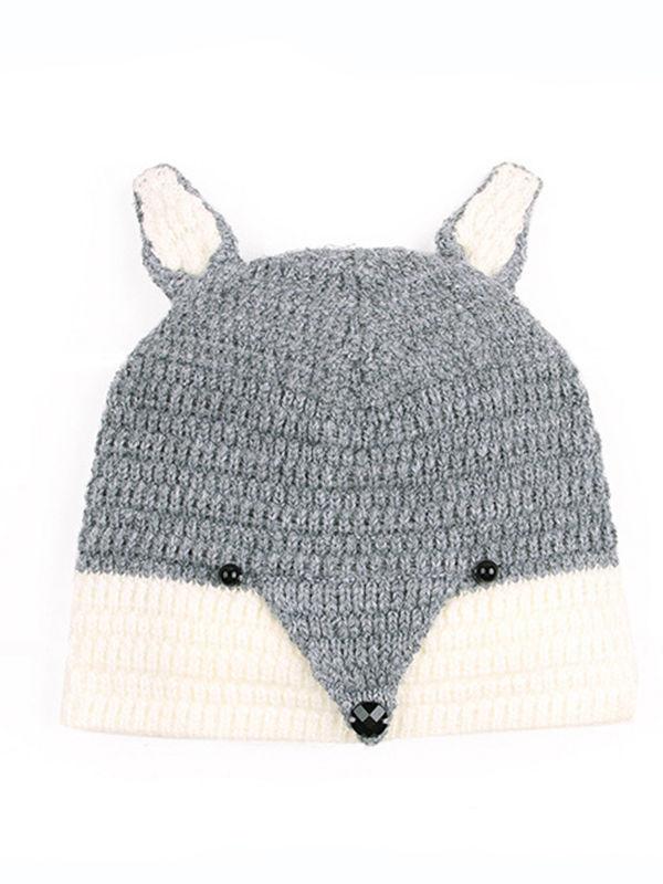 2-piece Cute Fox Pattern Knitted Baby Set Hat + Shorts - dianjiang-