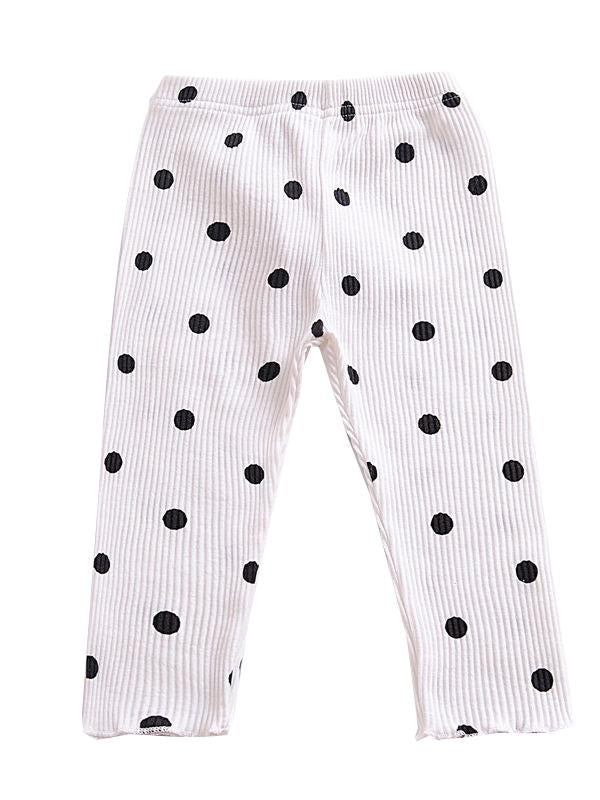 Baby Collection Laciness Dots Leggings Warm Render Pants For Toddler Girls - dianjiang-