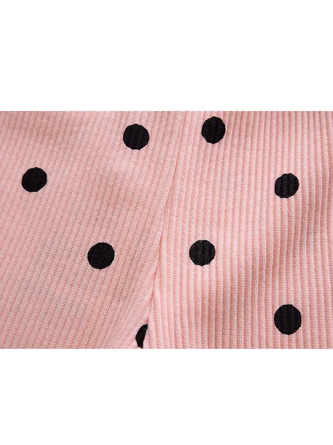 Baby Collection Laciness Dots Leggings Warm Render Pants For Toddler Girls - dianjiang-