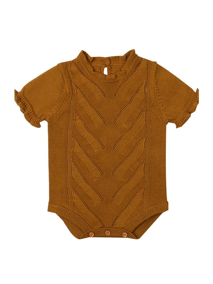 Short Sleeves Bodysuit Solid Color Baby Girls Onesies - dianjiang-