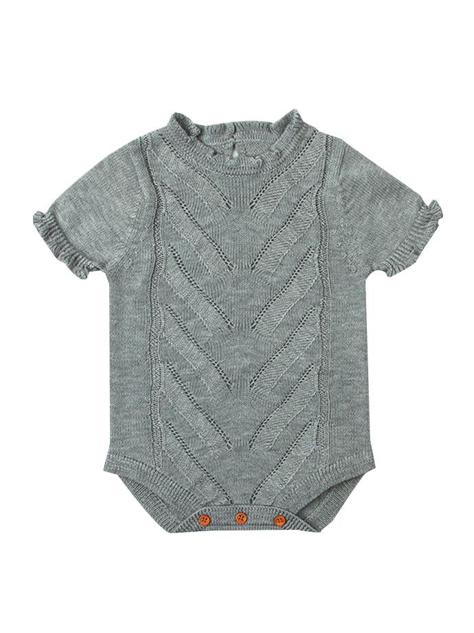 Short Sleeves Bodysuit Solid Color Baby Girls Onesies - dianjiang-