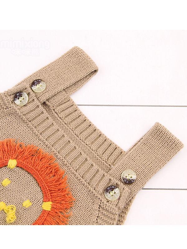 Handcrafted Lion Knitted Onesies Baby Suspender Romper - dianjiang-